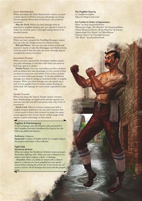 Way of the Bloody Knuckle, a boxerbrawlerpugilist archetype for a grittier flavor of monk UnearthedArcana. . Pugilist 5e subclasses